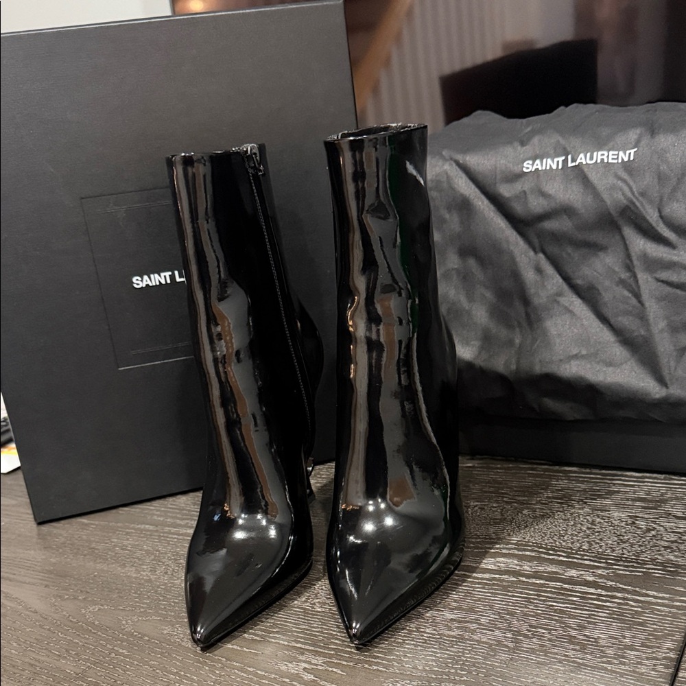 YSL Saint Laurent Opyum 110 Leather ankle boots - Picture 3 of 15